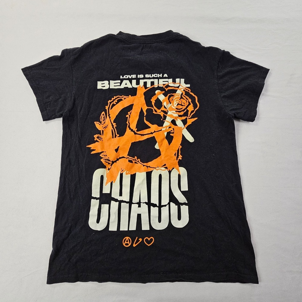 Love is Such a Beautiful Chaos Black Short Sleeve Cotton T-Shirt Men's S